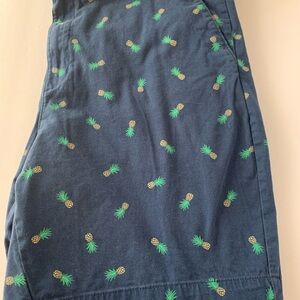 George Men’s Size 44 Navy Blue Pineapple All Over Print Shorts Big and Tall